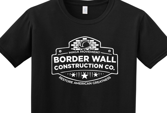 Border Wall Constuction Company BUILD THE WALL American Greatness Tee Shirt