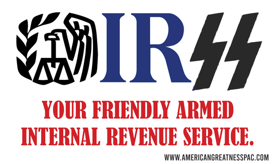 (2) Two IRS Internal Revenue Service - MAGA 3x5 Bumper Sticker